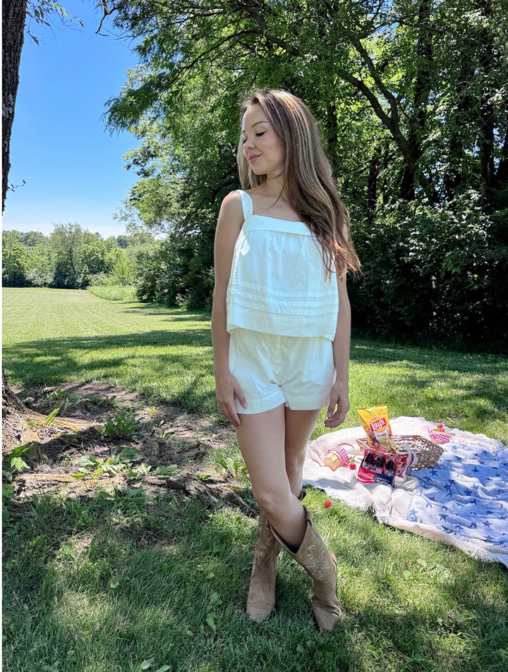 Jones White Two Piece Short Set