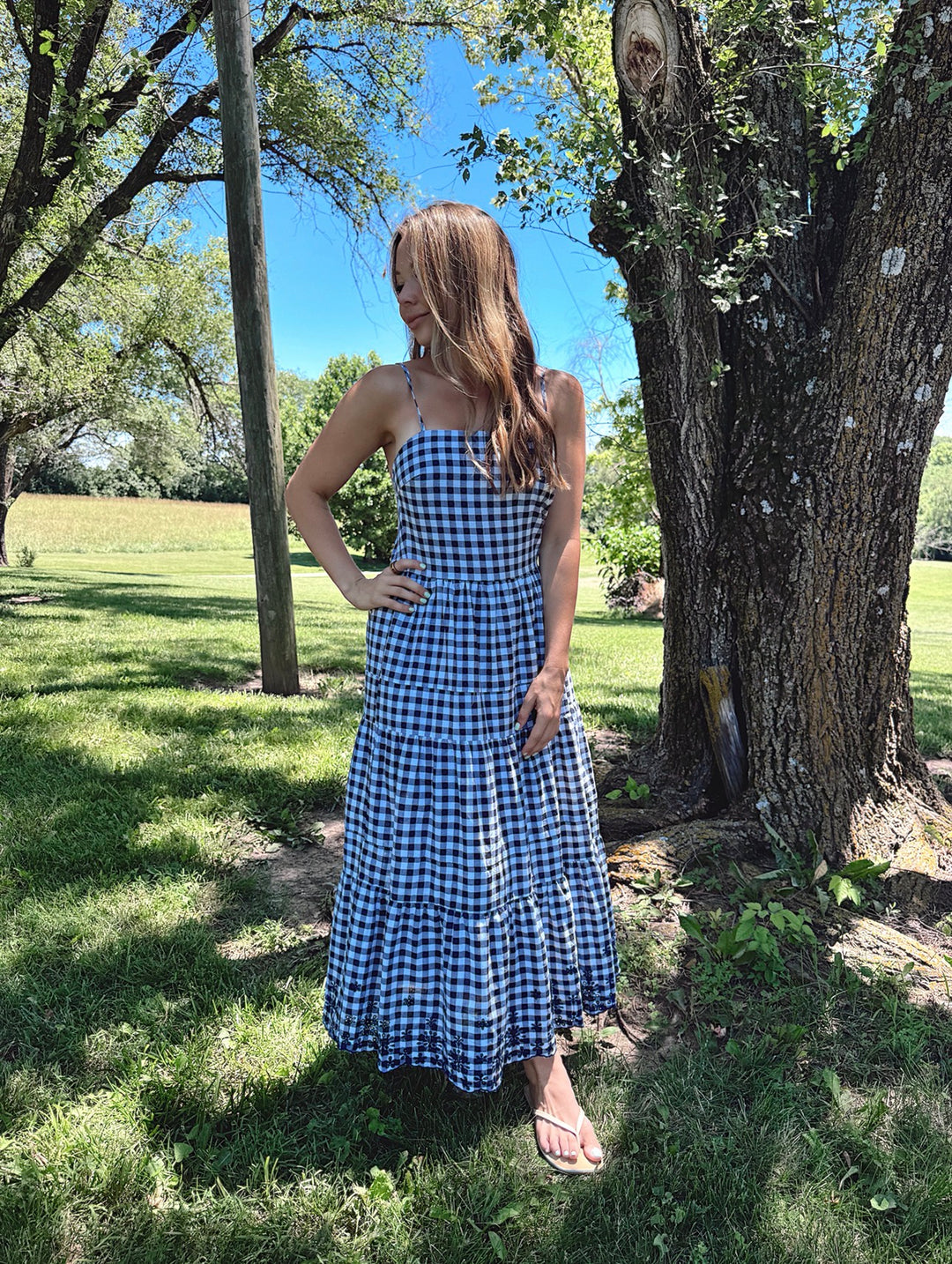 Maisey Gingham Midi Dress