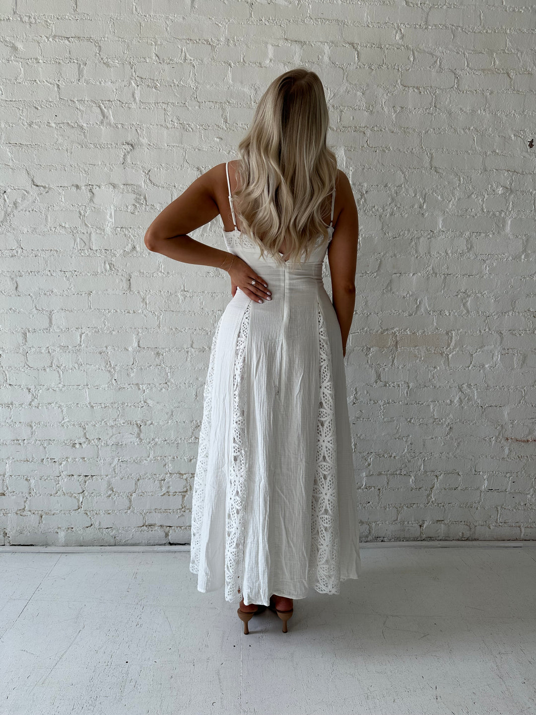 Giselle White Eyelet Maxi Dress