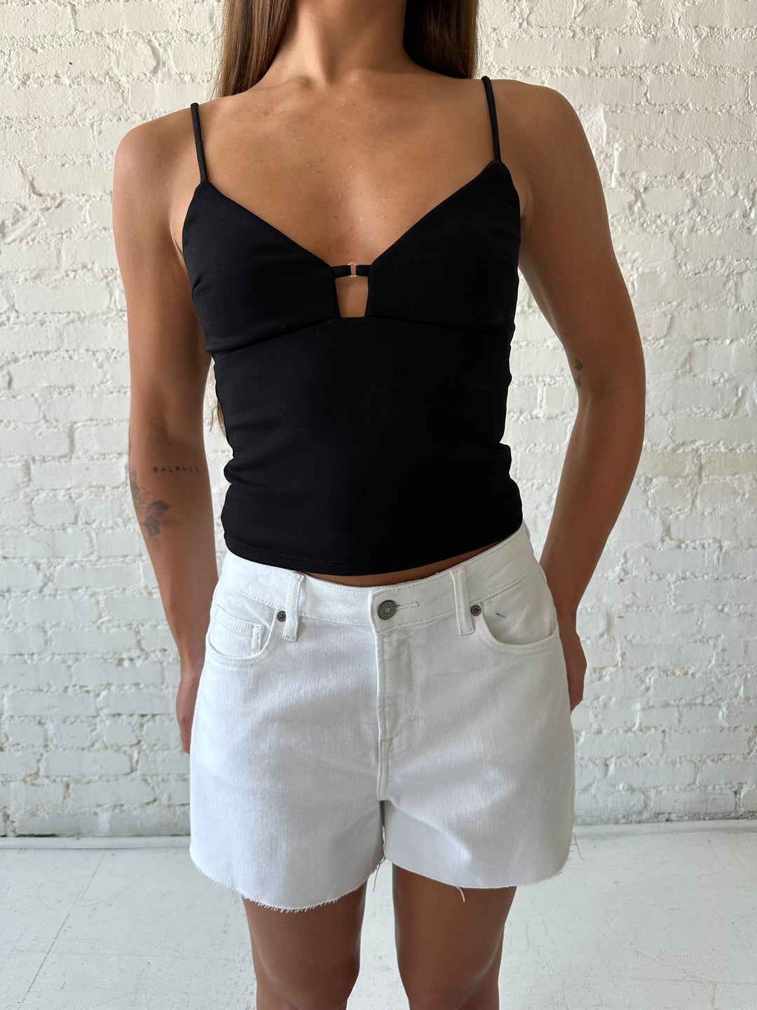 Harlow Cutout Cami Tank Top- Black