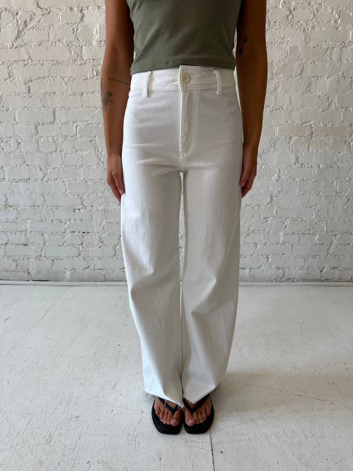 Noa Cream Wide Leg Jeans