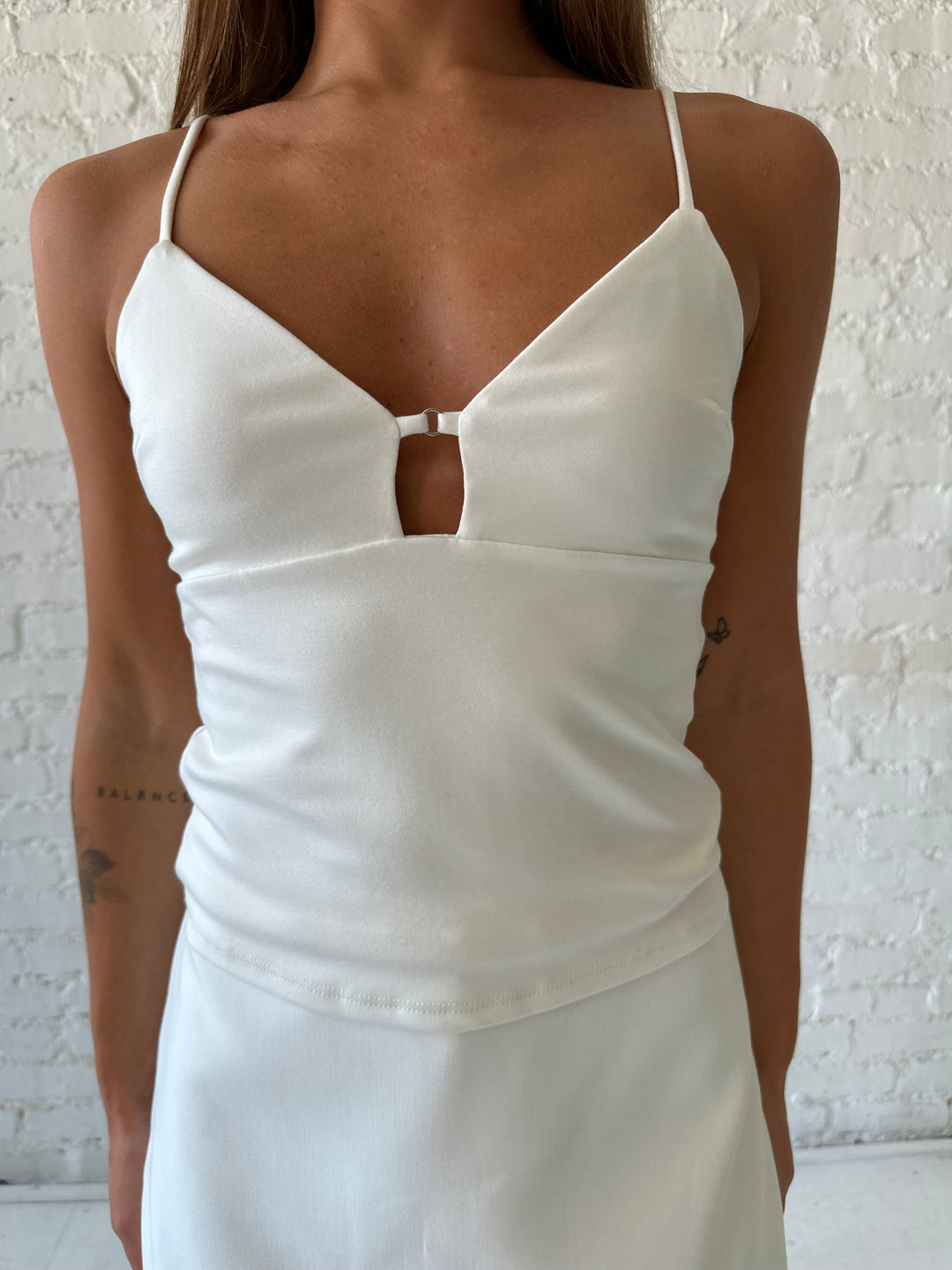Harlow Cutout Cami Tank Top- Ivory