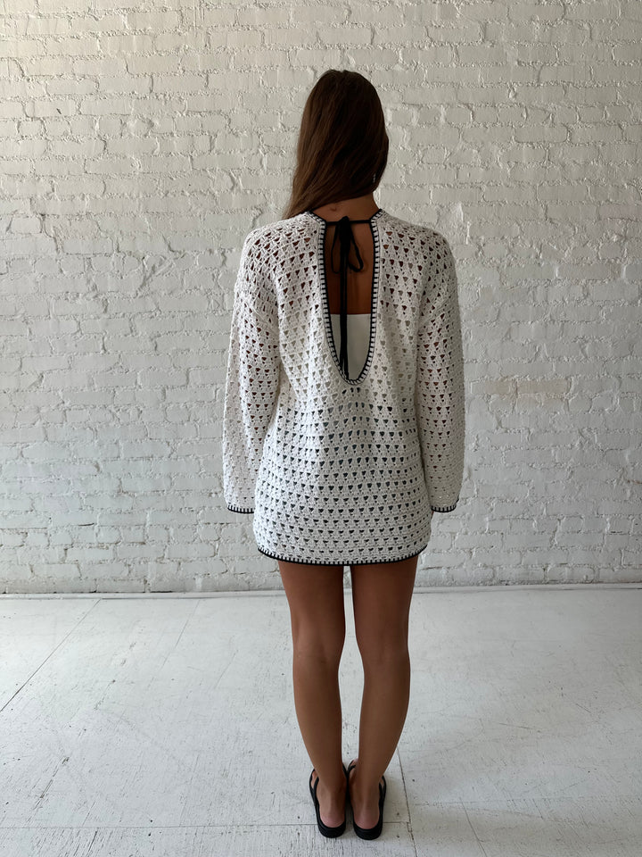 Bailey Long Sleeve Crochet Tunic Top