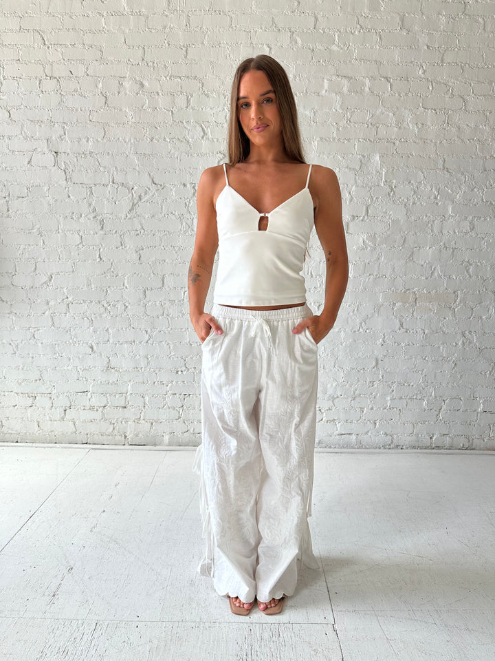 Harlow Cutout Cami Tank Top- Ivory