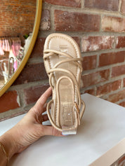 Taylor Strappy Platform Sandals with crisscross straps, an ankle buckle, and a cushioned platform sole for a trendy, comfortable fit