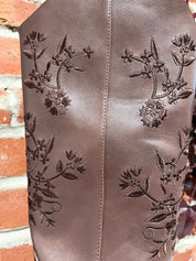 Brown Embroidered Western Boot details.