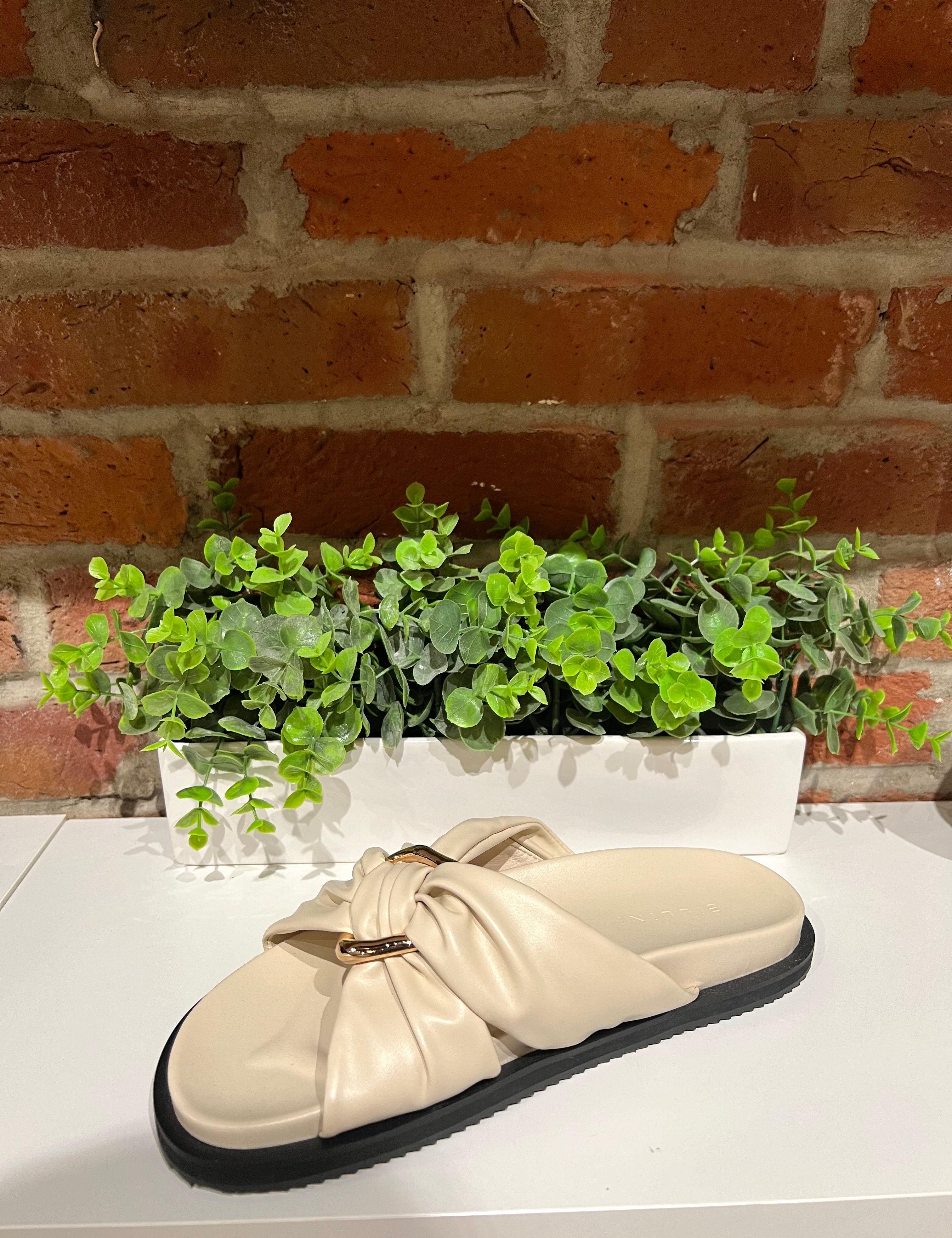 Cove Beige Slide Sandal.