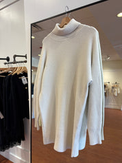 Anya Cream Tunic Ribbed Sweater Mini Dress