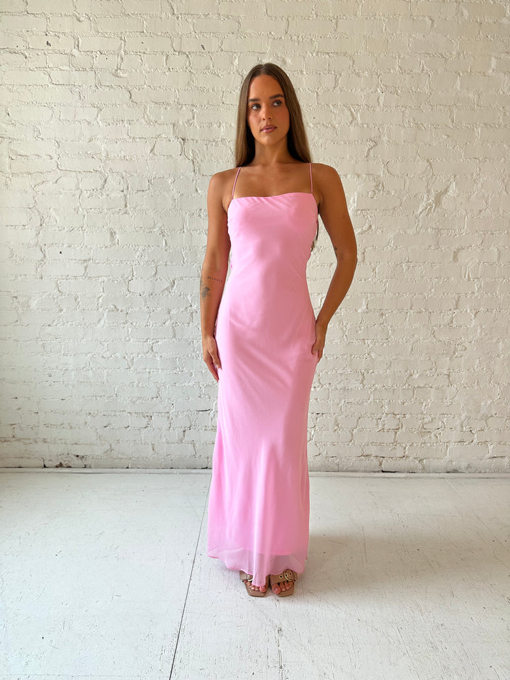Maya Pink Cowl Back Maxi Dress
