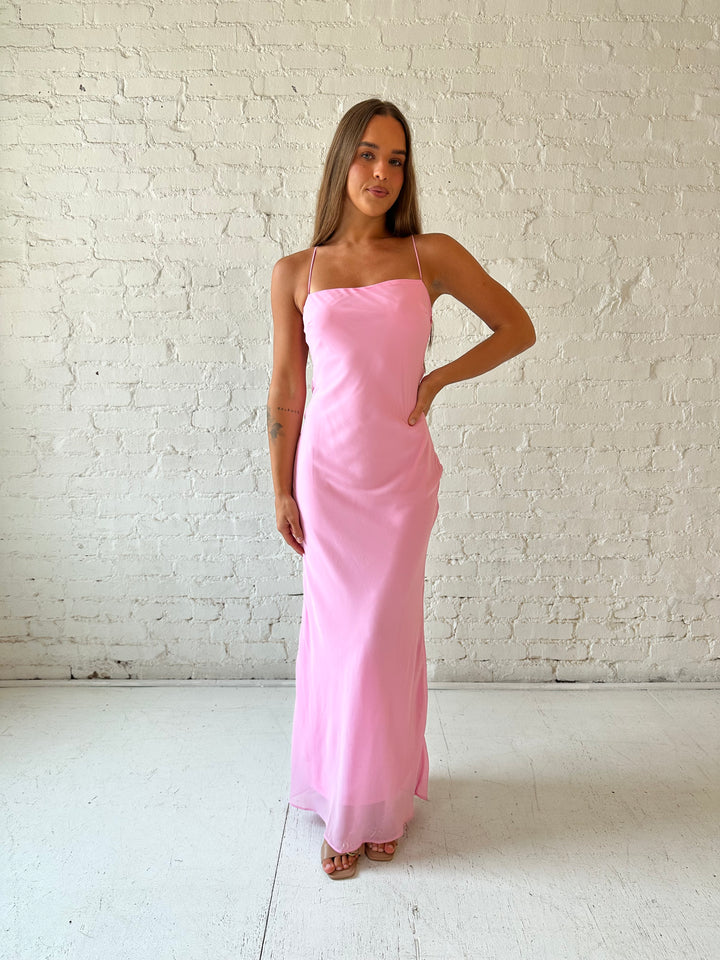 Maya Pink Cowl Back Maxi Dress