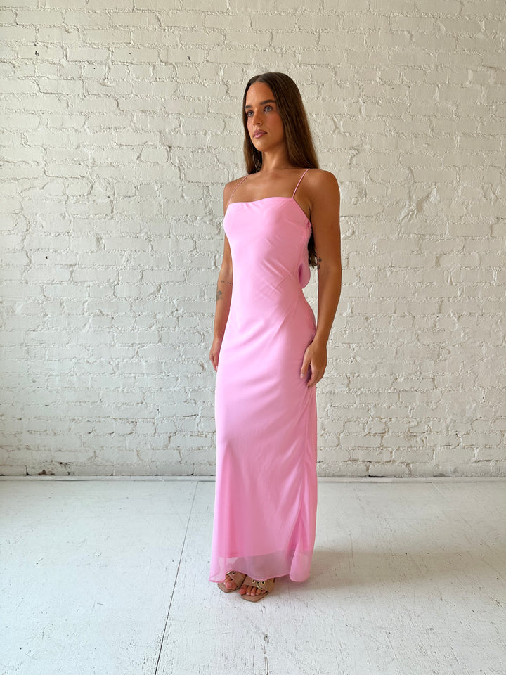 Maya Pink Cowl Back Maxi Dress