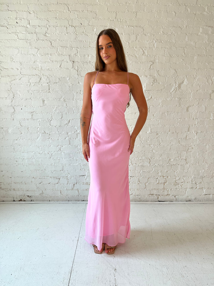Maya Pink Cowl Back Maxi Dress