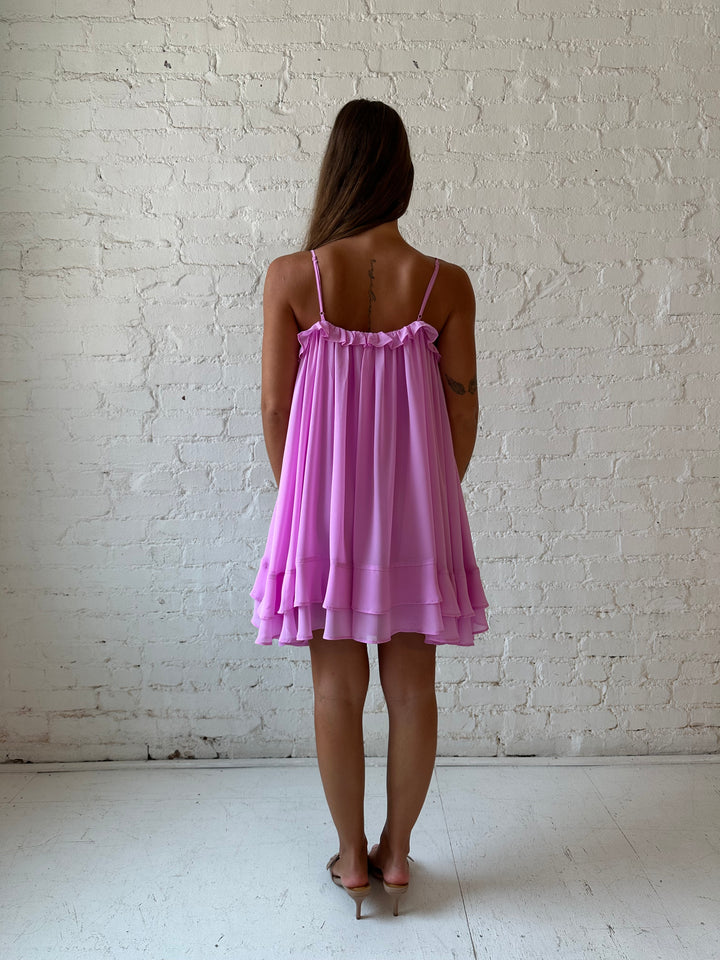 Astrid Pink Ruffle Mini Dress