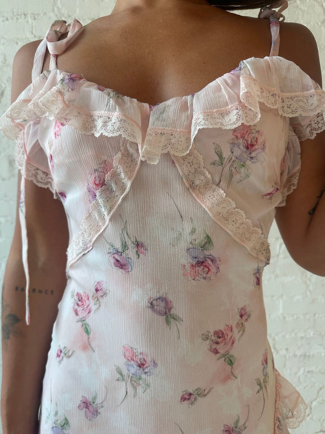 Reba Pink Floral Ruffle Tiered Maxi Dress