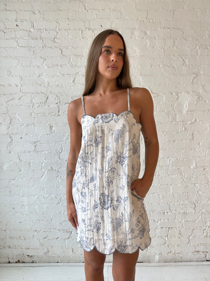 Elodie Blue Floral Mini Dress