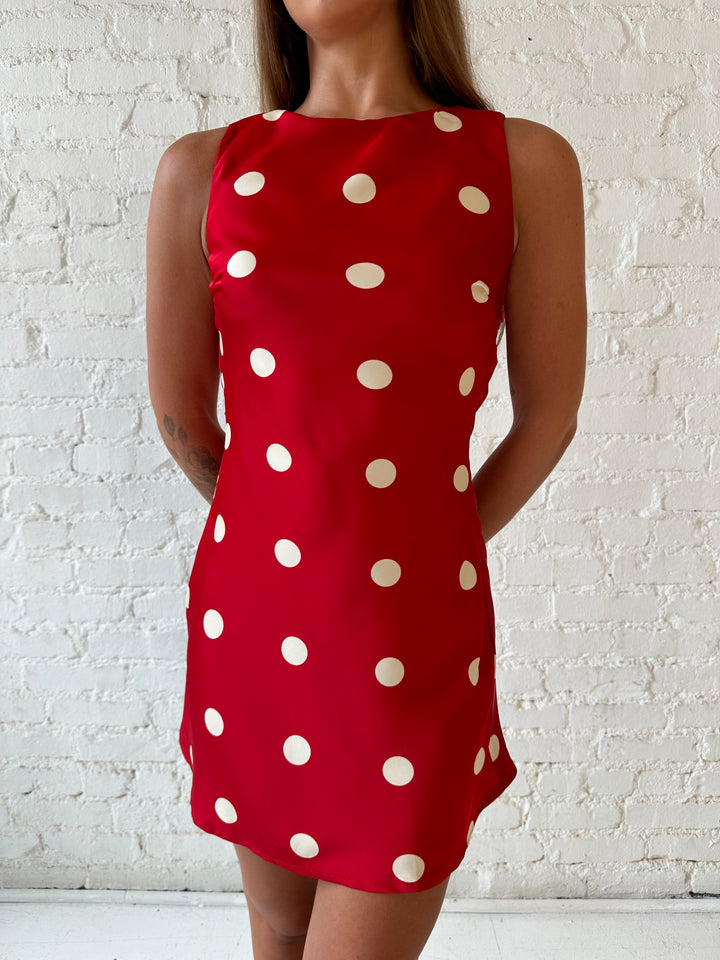 RESTOCKED: Rosie Red Polka Dot Mini Dress