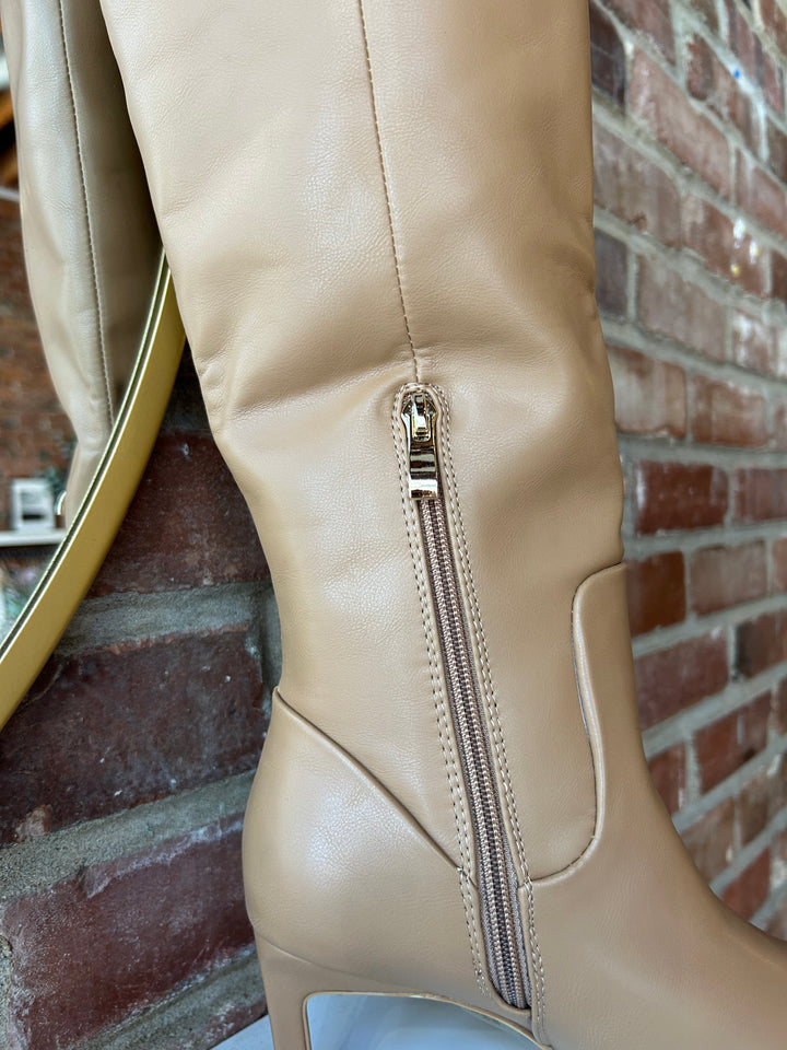 RESTOCKED: Huda Leather Tall Boot- Camel