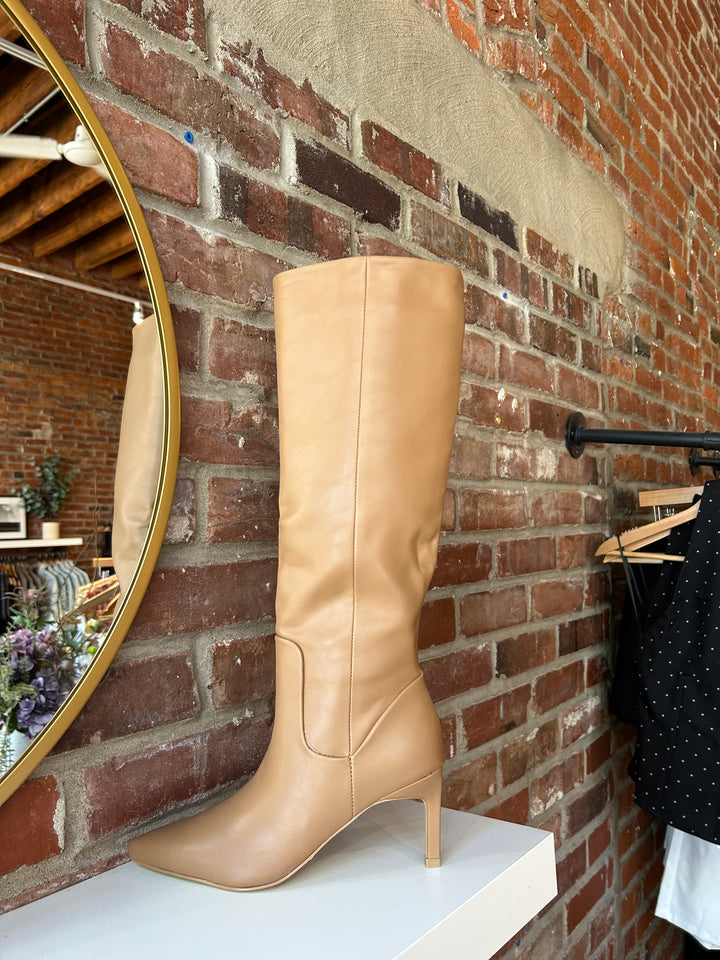 RESTOCKED: Huda Leather Tall Boot- Camel