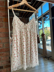 Dana Coral and White Floral Mini Dress