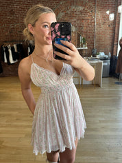 Lunden Baby Pink Floral Mini Dress