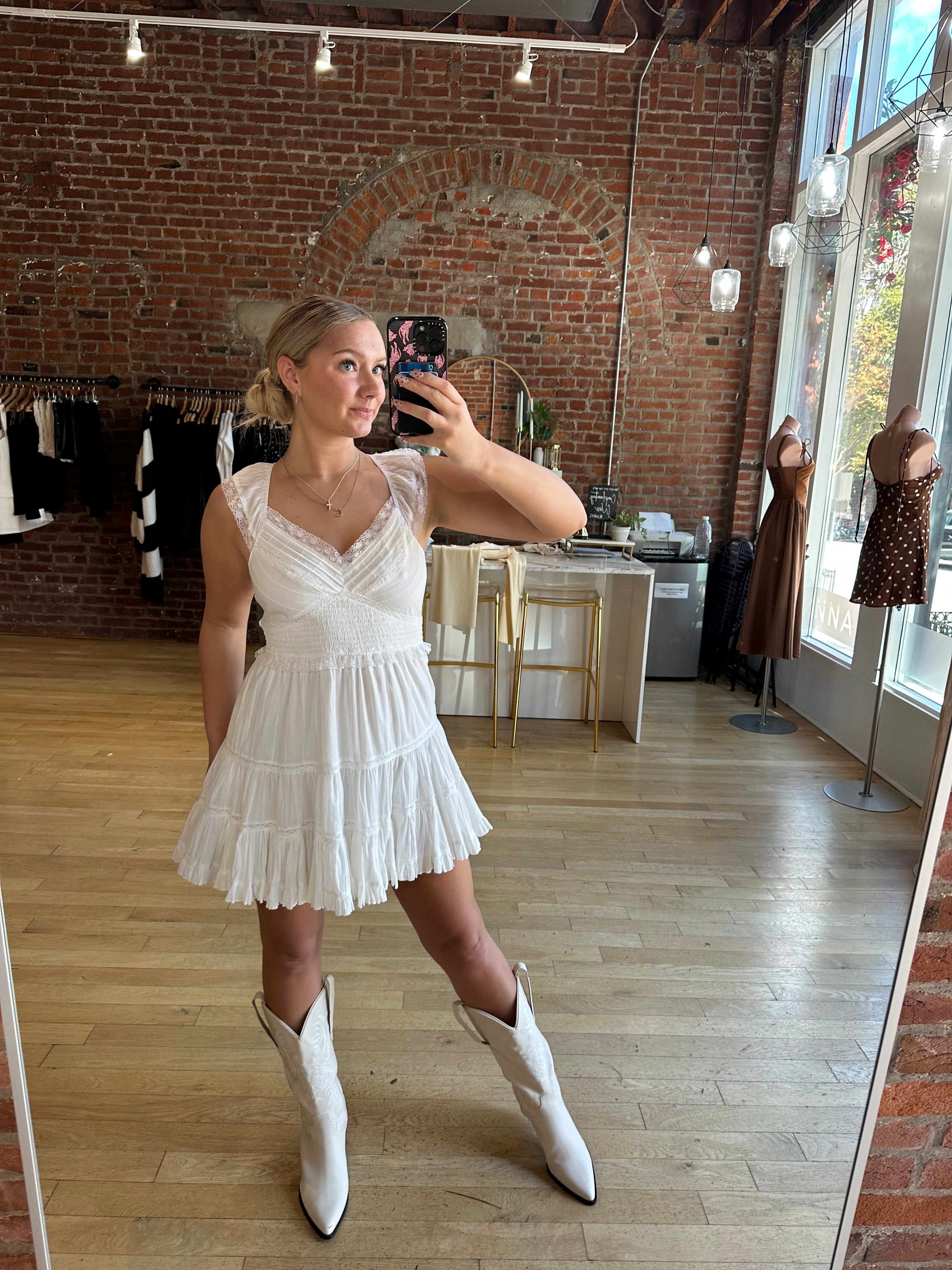 Zara White Cap Sleeve Mini Dress