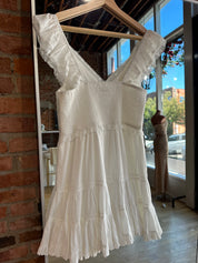 Zara White Cap Sleeve Mini Dress