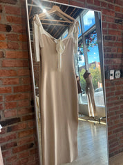 Emily Tan Tie Strap Ribbed Midi Dress