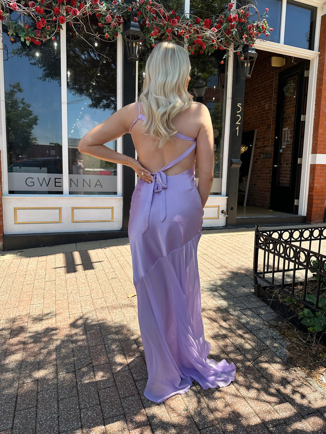 Lavender Open Back One Shoulder Maxi Dress | Formal Maxi Dress Gwenna The Label Lavender Open Back One Shoulder Maxi Dress | Formal Maxi Dress Gwenna The Label