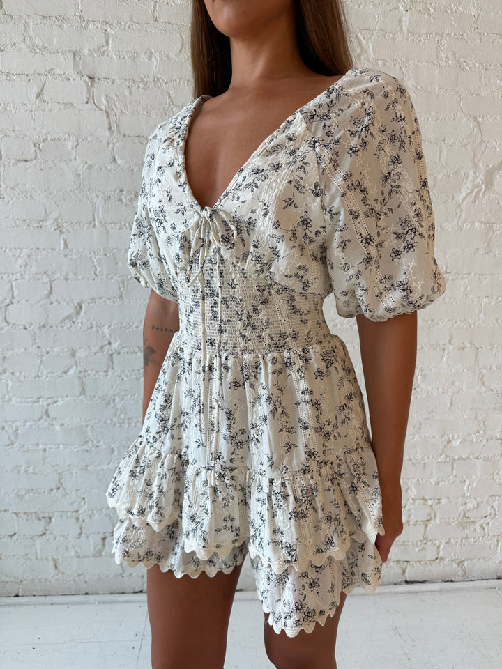 Natalie Embroidered Floral Romper
