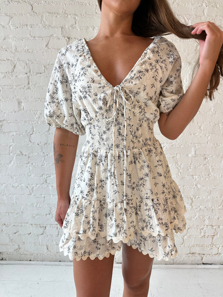 Natalie Embroidered Floral Romper