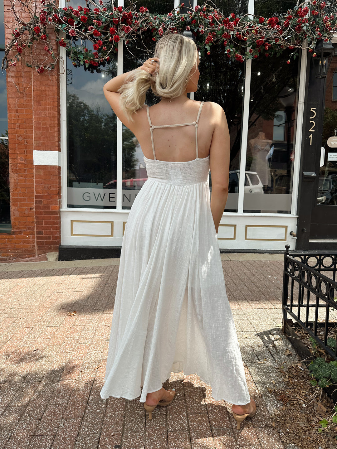 womens maxi white dress Women's + Sunflower Print Fully lined through body (sleeves unlined) Midi & Maxi Dresses for
