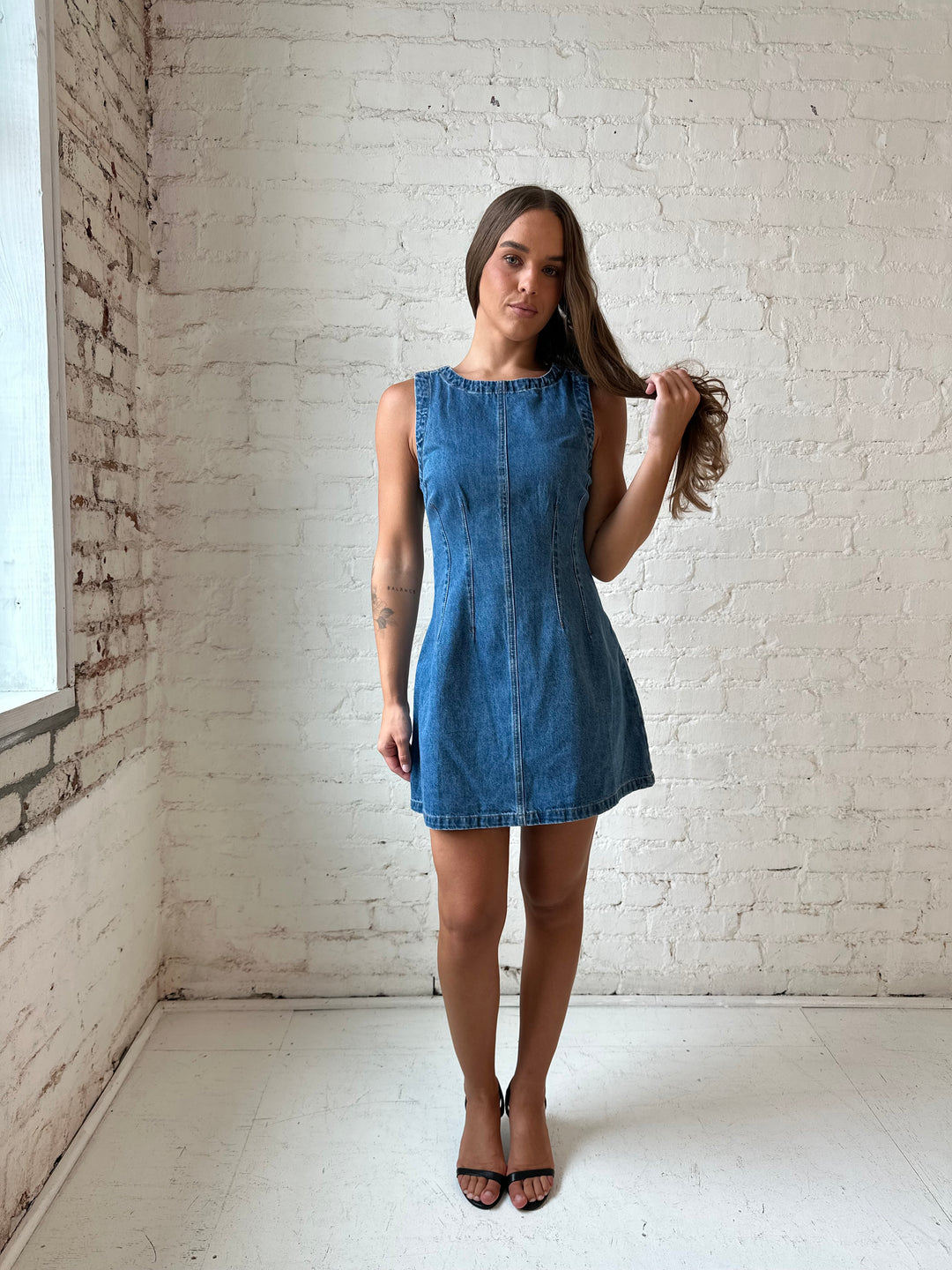 dark denim mini dress Veronica Beard Imara | Bright Blue 27 waist Dark Wash Denim Mini Dress