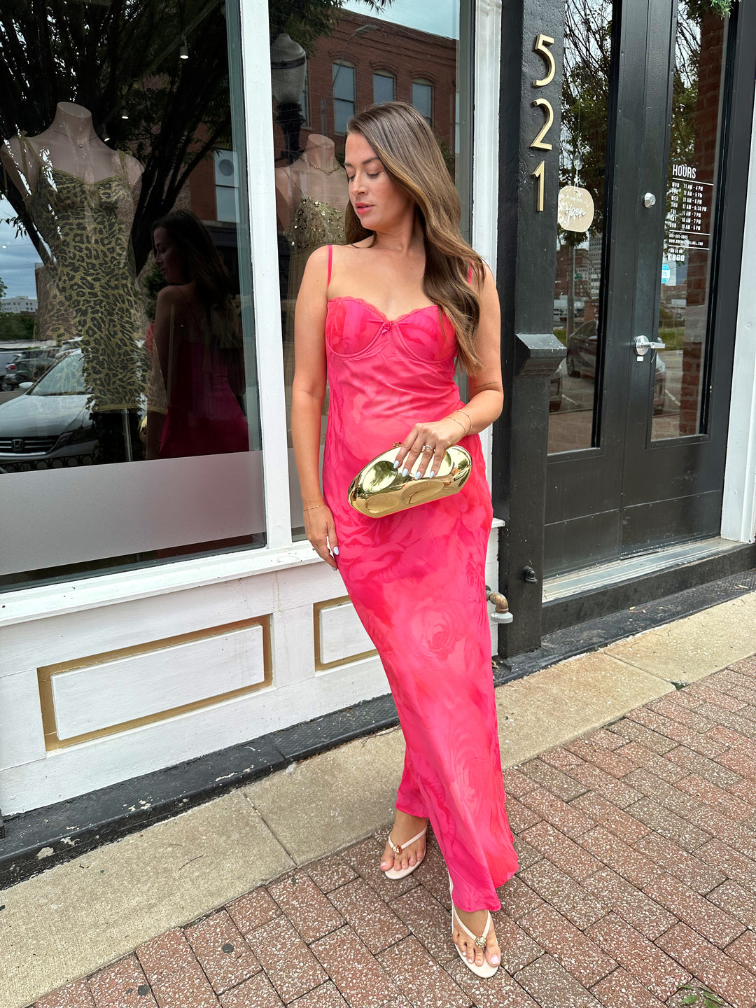 Rosalita Pink Floral Slip Maxi Dress Rosalita Pink Floral Slip Maxi Dress
