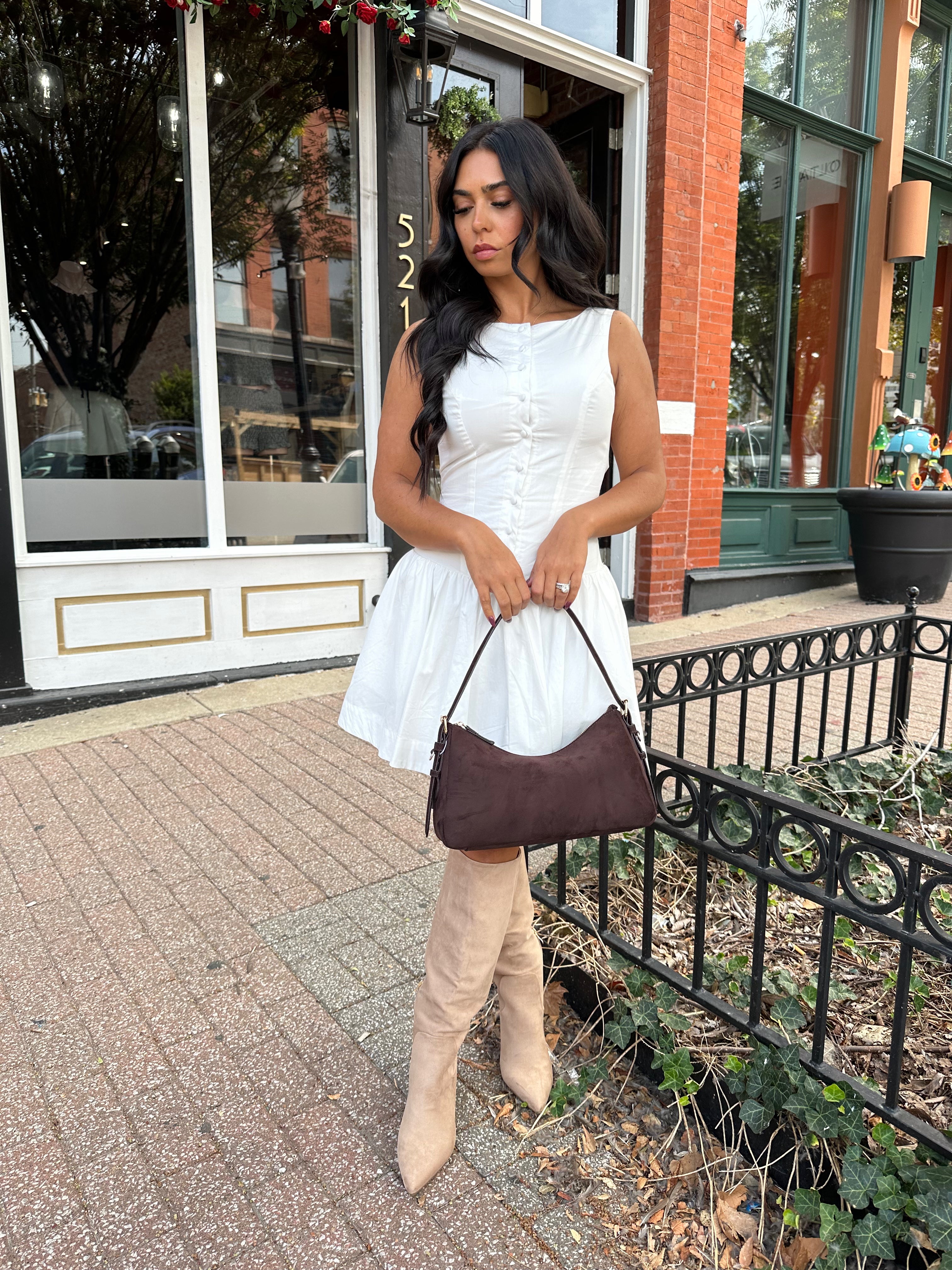 Stasi White Fit To Flare Mini Dress