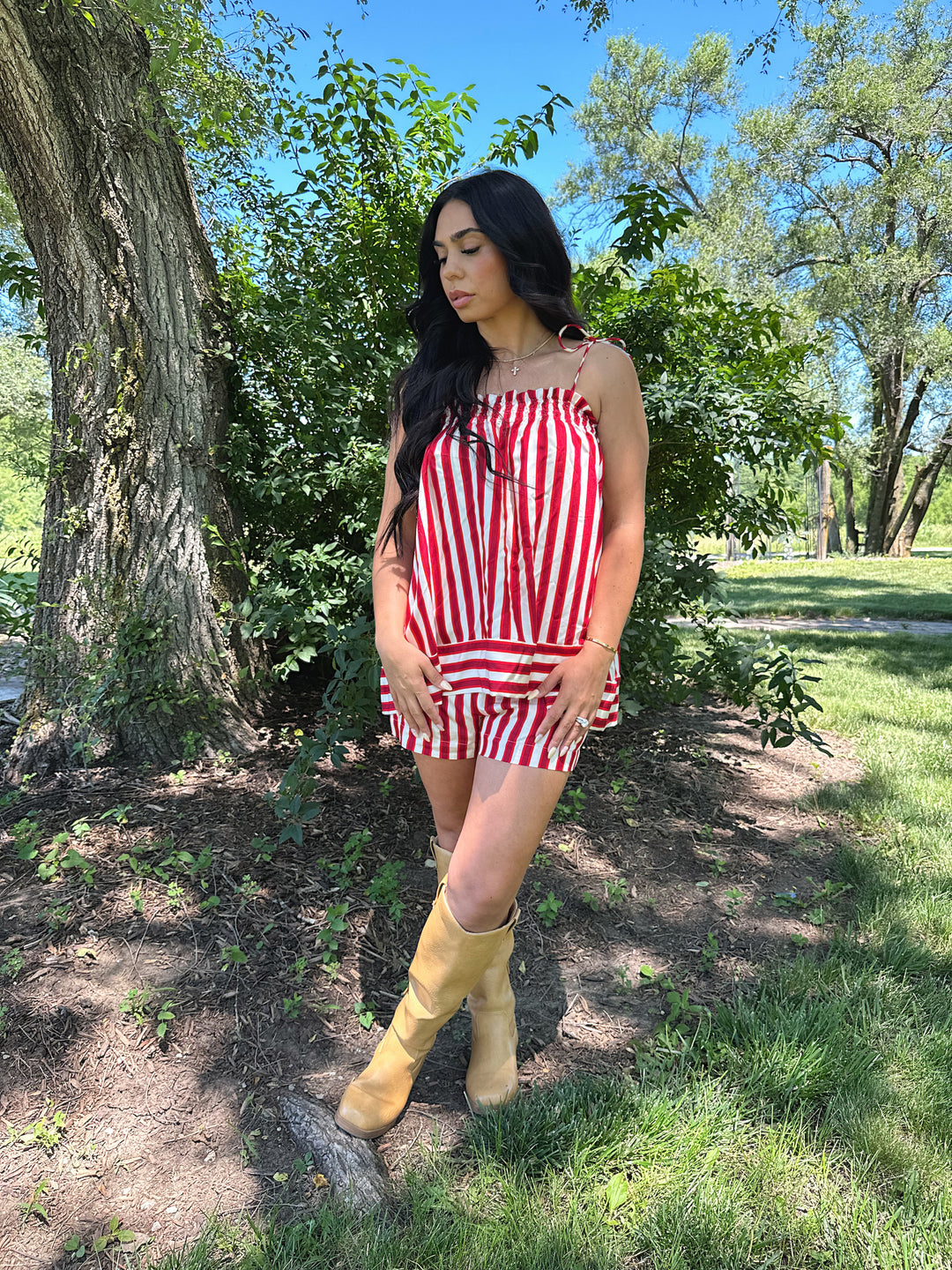Georgia Red Striped Two Piece Set