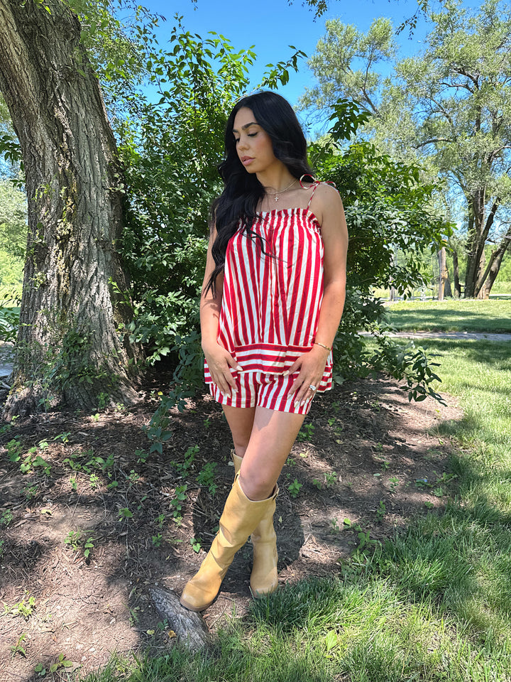 Georgia Red Striped Two Piece Set