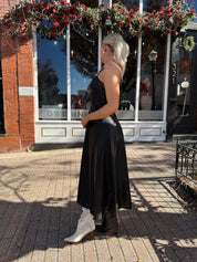 Nico Spaghetti Strap Leather Midi Dress