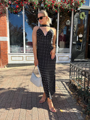 Thea Black and White Polka Dot Maxi Dress