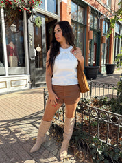 Maria White Buckle Detail Tank Top