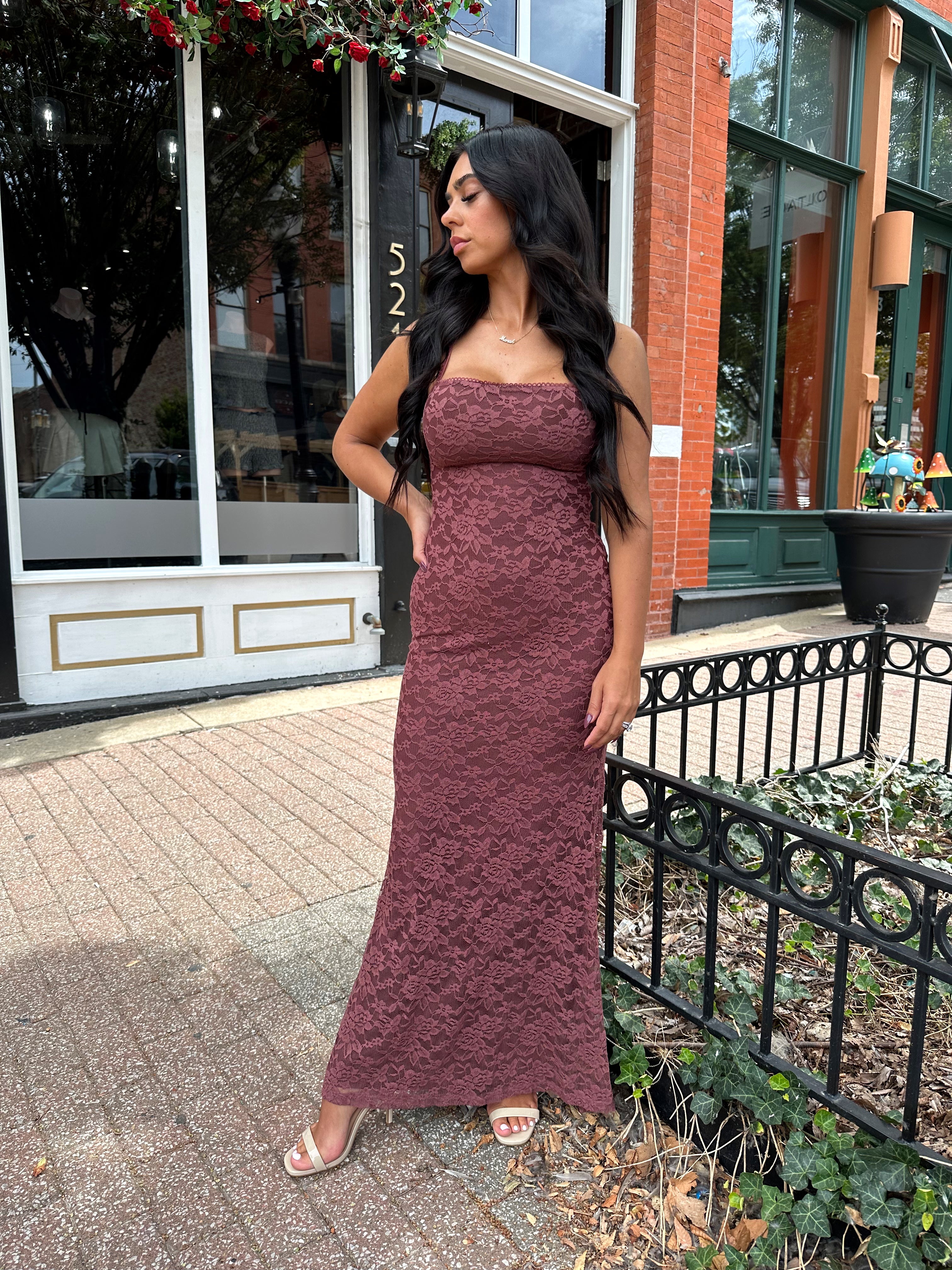 Remy Plum Lace Bodycon Maxi Dress