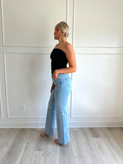 Rosie Medium Wash High Waisted Wide Leg Jean