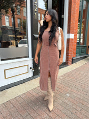 Alice Plum Corduroy Belted Midi Dress