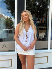 Mavis Off White Halter Vest Top