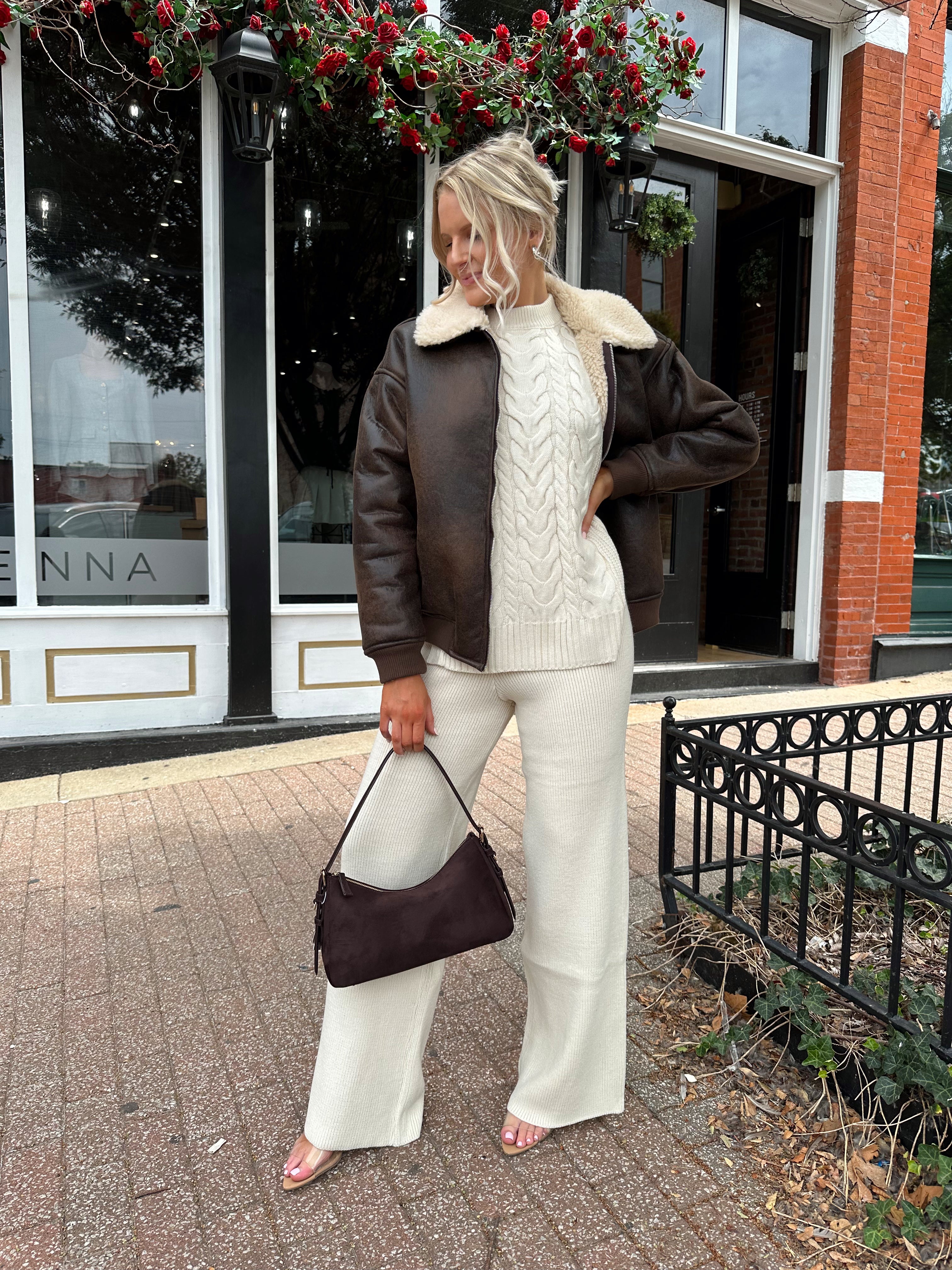 Brown Faux Leather Jacket
