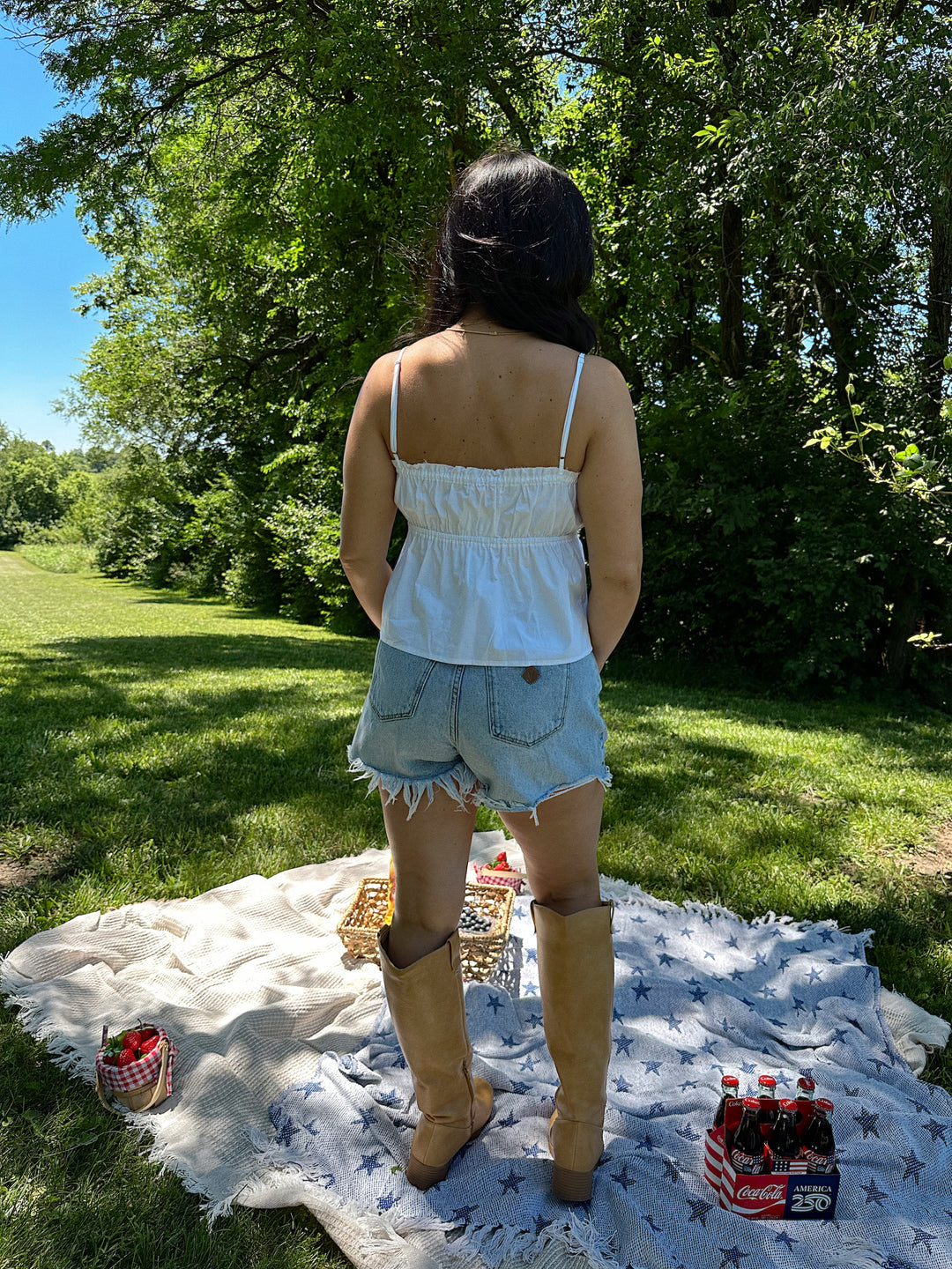 Wendy Peplum Tank Top - White