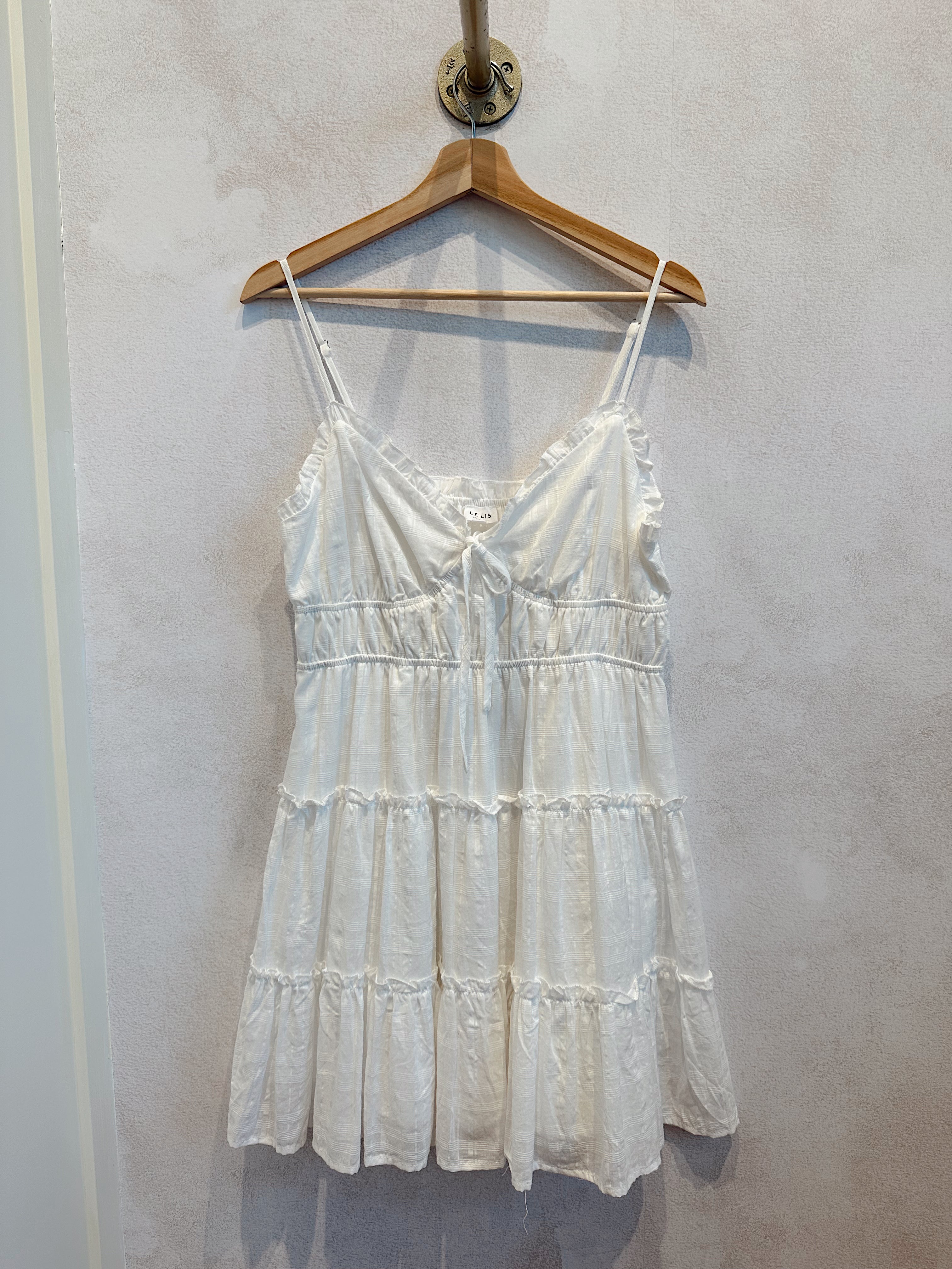 Melanie White Tiered Mini Dress