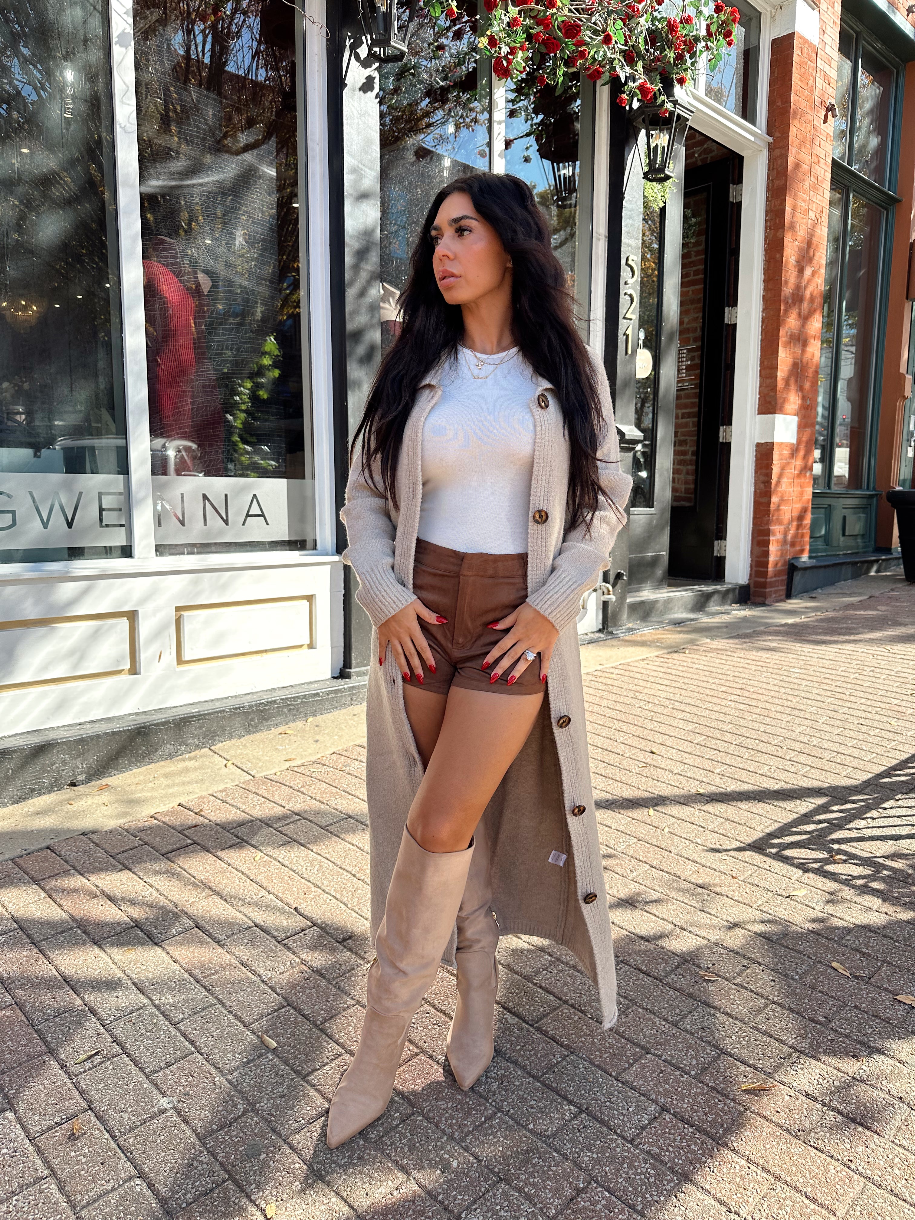 Laken Oatmeal Belted Duster Cardigan