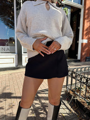 Sylvie Black High Waisted Mini Skort