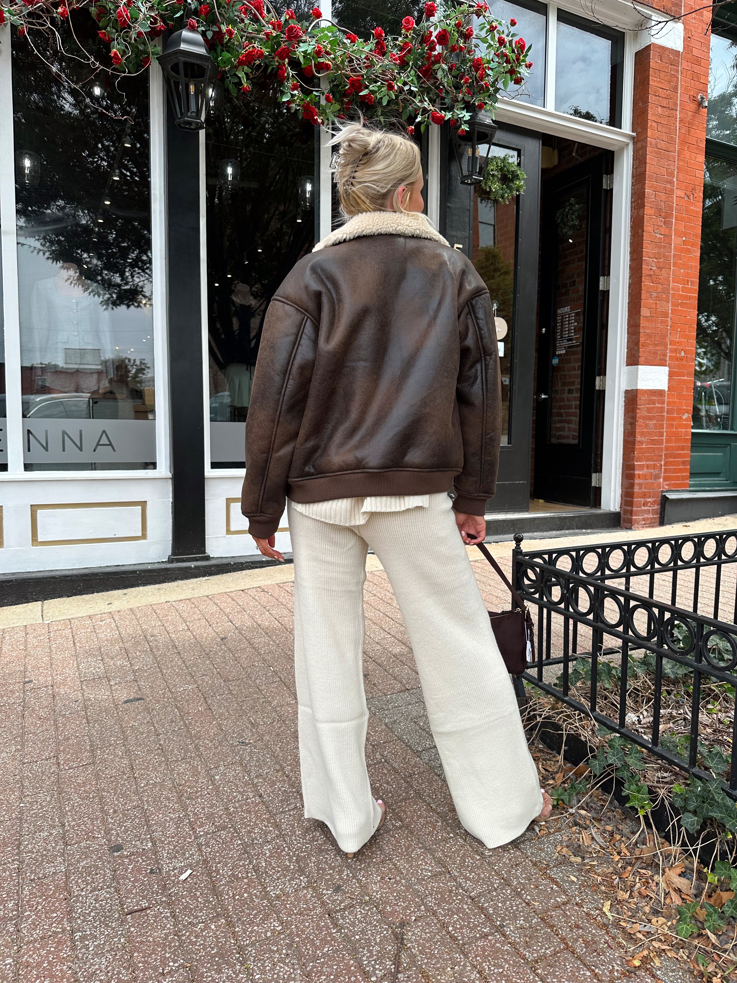 Brown Faux Leather Jacket