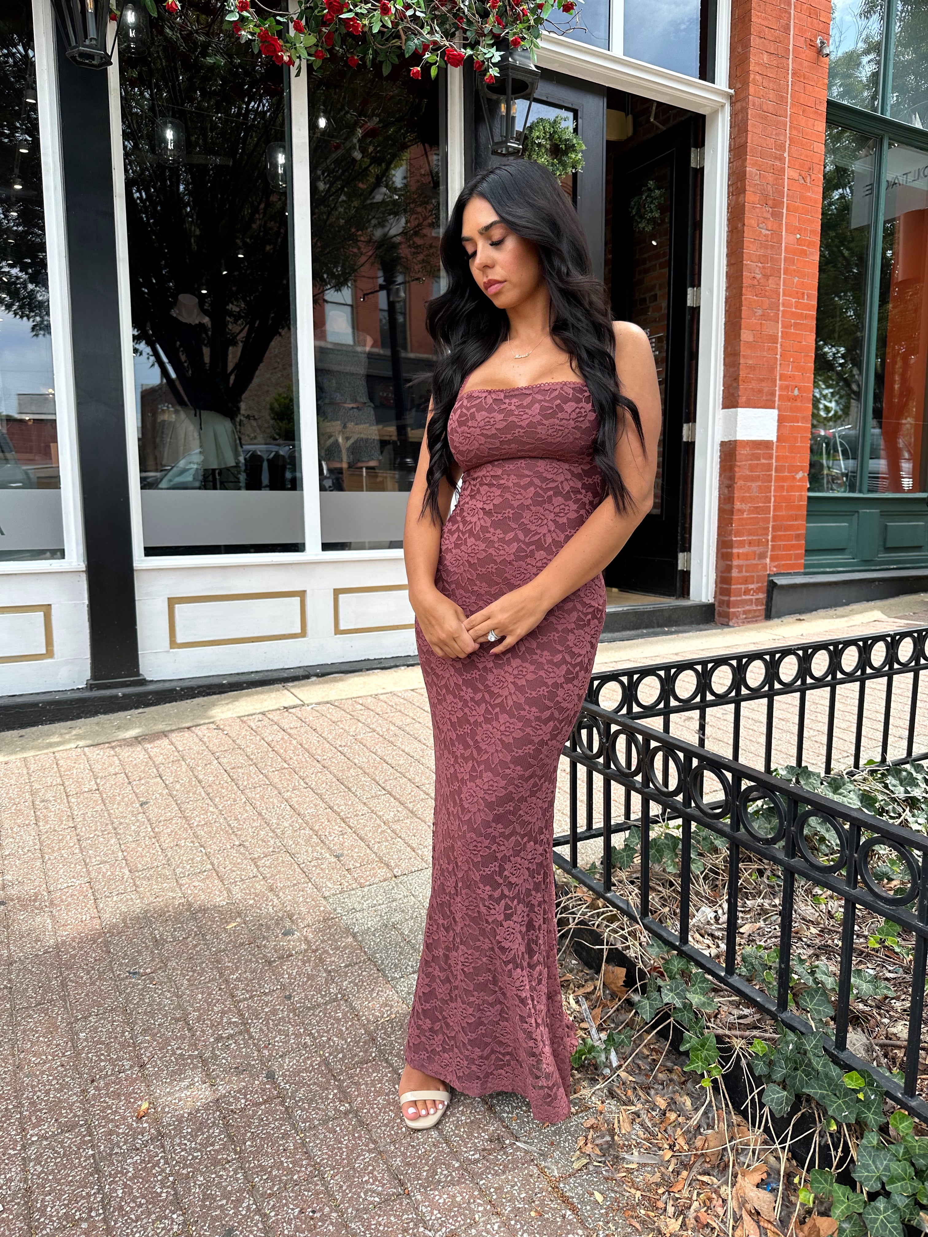 Remy Plum Lace Bodycon Maxi Dress